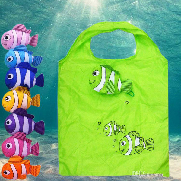 Hot-selling New Many Colors Tropical Fish Foldable Eco Reusable Shopping Bags 38cm X58cm Bags, Luggages & Accessories Wholesales