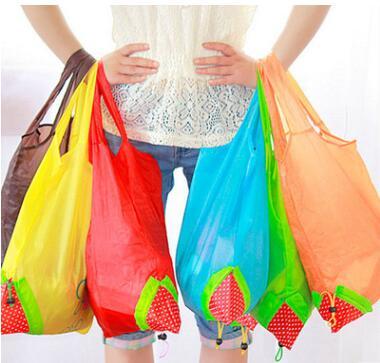 Free shipping Eco-friendly Strawberry Shopping Bag Handle bags