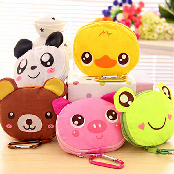 Free shipping japanese style big head animal shopping bag folding portable super large green eco-friendly bag 100pcs