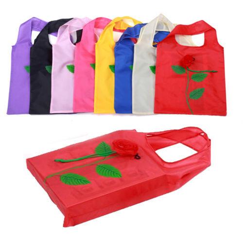 Multi-color Rose Flower Reusable Shopping bag Reusable Eco Bags Foldable Shopping Travel Grocery Bag