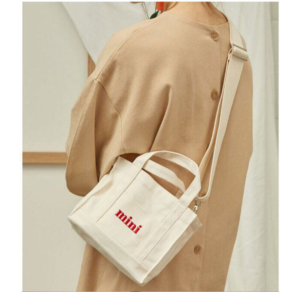 Wholesale cheap price Mini Shopping Bag White Casual Totes Canvas Totes Beach Bag for girls women fashion Plain canvas bag