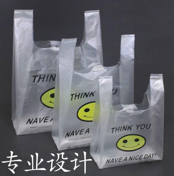 Supermarket Poly plastic bags custom bags Environmental protection shopping bag PE portable vest Vest bag Six kinds of size DHL Free