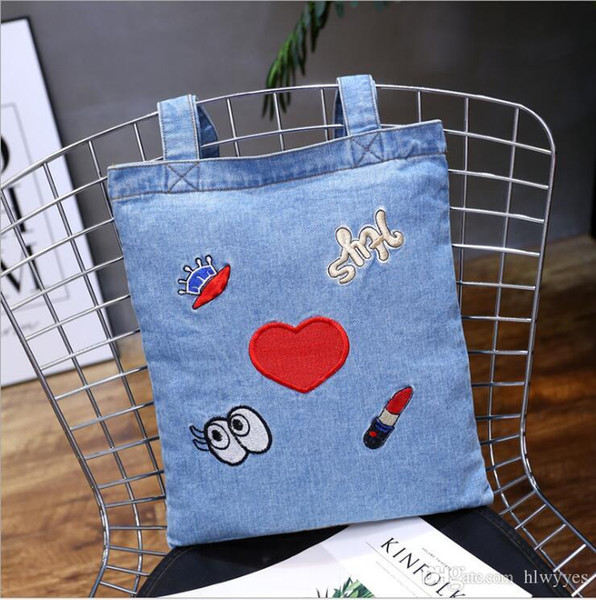 2017 Korean Literature And Art Student Single Shoulder Portable Denim Package Fashion Simple Mori Girl Shopping Bag Personality Tide Spring