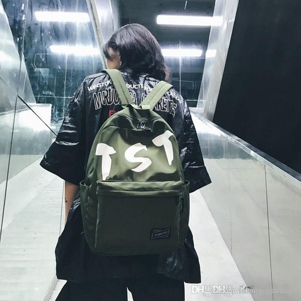 Fashion trend Korean printing nylon backpack leisure travel sports bag student bag wild computer backpack