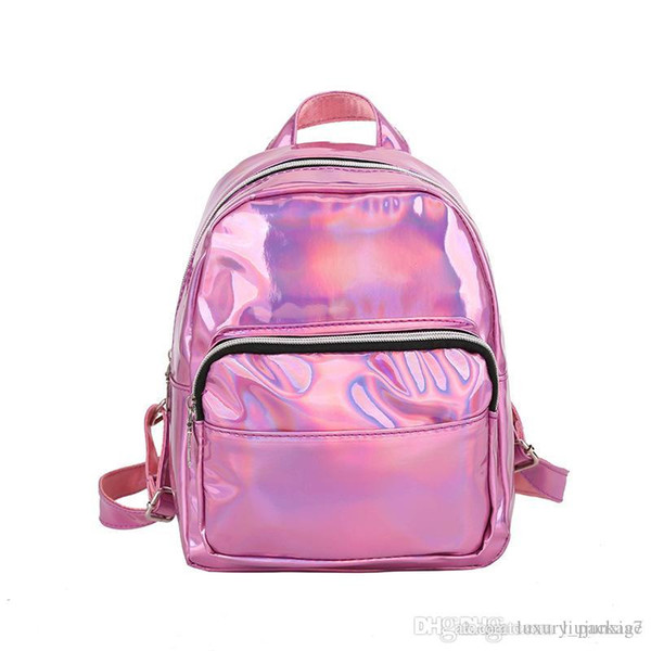 Backpack female bag Korean version 2018 new mini wild laser small backpack college wind casual small backpack