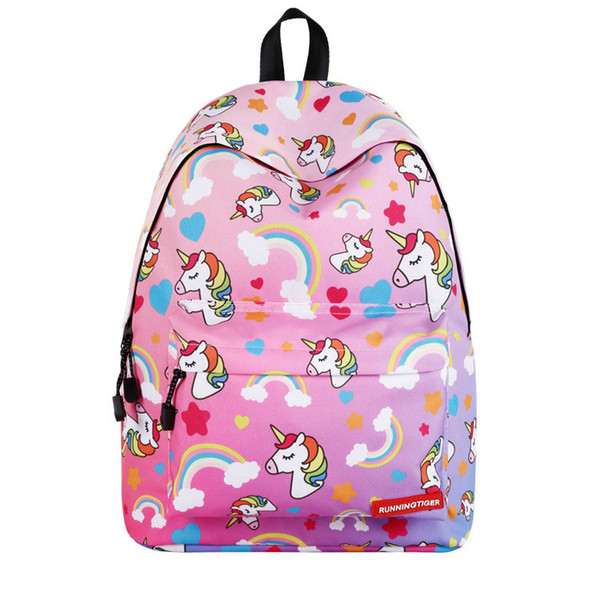 Outdoor travel backpack bag 2019 new cross-country primary and secondary school students unicorn girls handbags high quality for sale