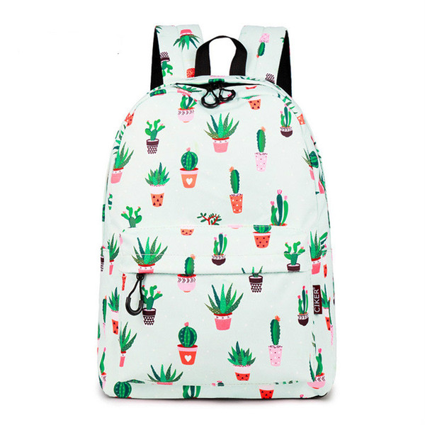 2019 new design Backpack Korean Korean cute junior high school backpack cactus printing college student bag computer bag water repellent