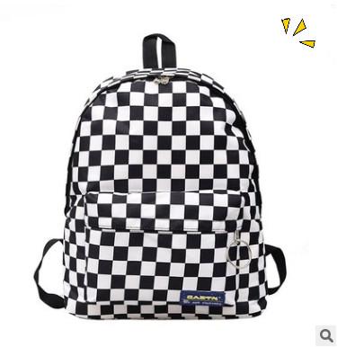 Fashion new Black and white check original backpack new Korean label tartan retro fashion bag luxury designer backpacks women for travel