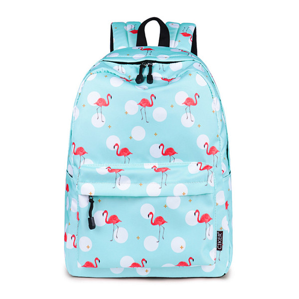 2019 fashion design Girl Heart Backpack Female Soft Girl Cute Wild Flamingo Waterproof Print Backpack Small Fresh Light Bag for students