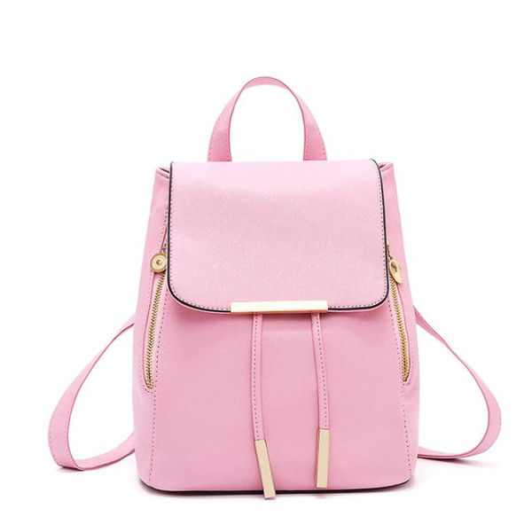 New Women Backpack For Teenage Girls Preppy Style School Bag PU Leather Backpacks Ladies High Quality Top-handle Backpack