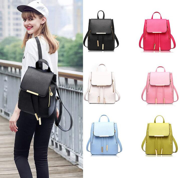 Leather Bagpack Women Laptop Travel Fashion School Bags for Teenagers and Girls Hand Backpack Leisure High Quality