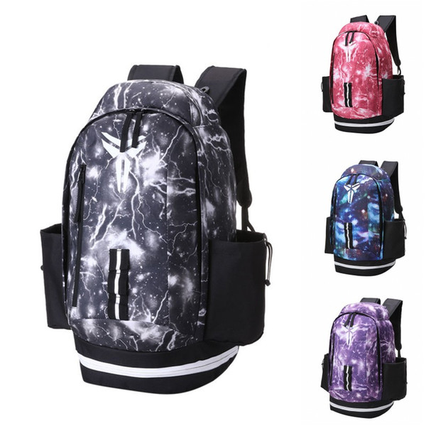 New Kobe Backpack Fashion Brand Mens Womens Designer Bags Universe Starry Sky Backpack Black Lightning Students Bags