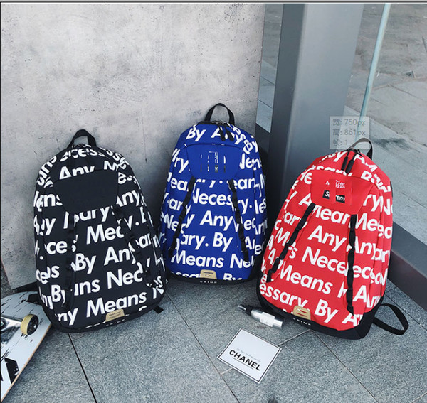 backpack Male and female high quality English letter backpack High capacity outdoor Leisure Travel bag New products wholesale