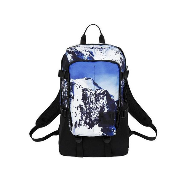 Male and female Snow Mountain Pattern Backpack Outdoor travel Wear resistant Waterproof student bag Leisure bag new style wholesale