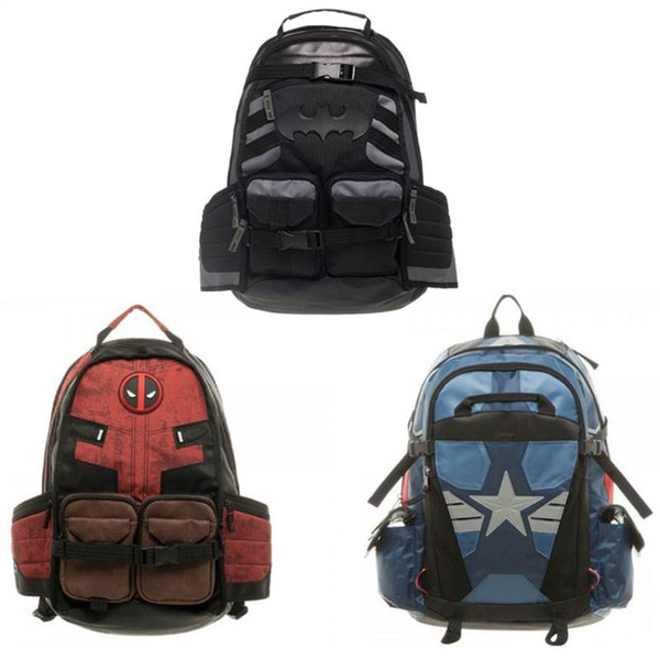 New Batman Backpack Men Backpacks Superhero Bag Sport Backpack Deadpool School Bag Outdoor Backpack Multifunctional Package Knapsack