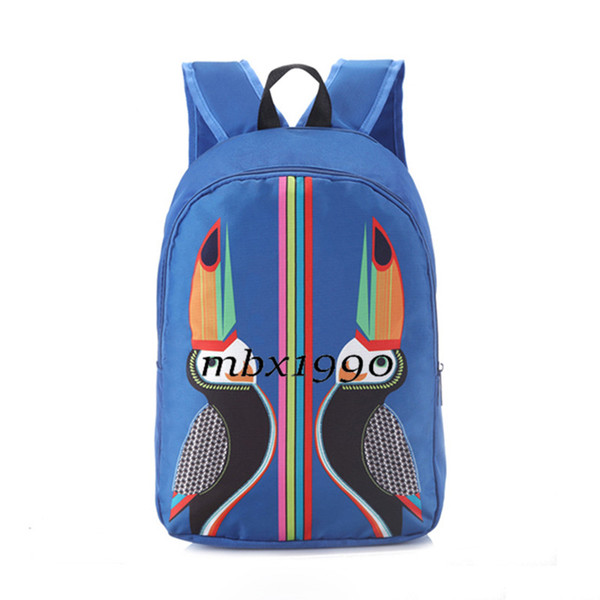 New Mens Fashion Designer Print Backpack Women Outdoor Travel Backpack Student High Quality Schoolbag Men Women Computer Bag Blue