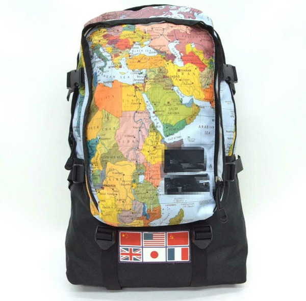 Men and women map pattern backpack travel hiking backpack business casual backpack student bag wholesale