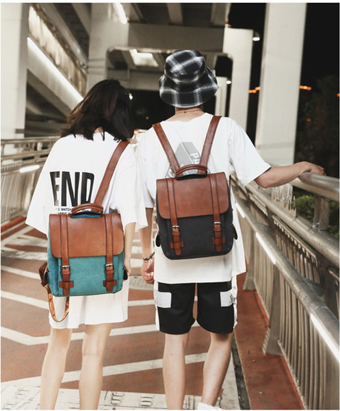 Fashion Men women Canvas backpack School bag unisex retro travel computer bag casual Outdoor Sport packs college student Teenager school bag