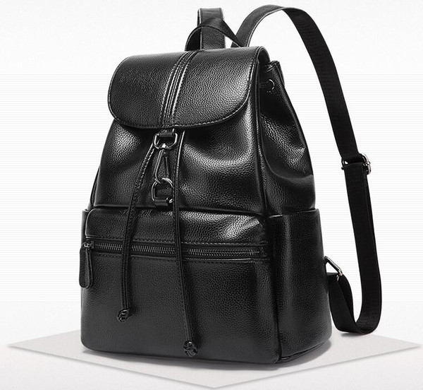 2019 best-selling fashion casual women's multi-function black outdoor backpack women's designer waterproof leather backpack 03