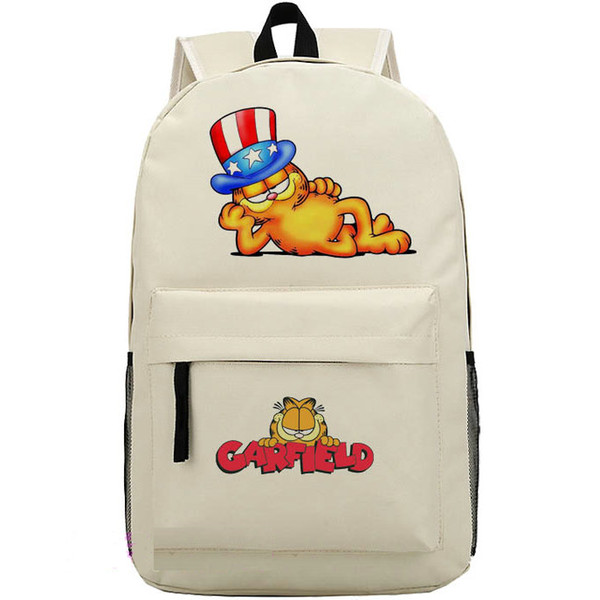 Lazy pet backpack Garfield cat daypack High hat schoolbag Cartoon rucksack Sport school bag Outdoor day pack