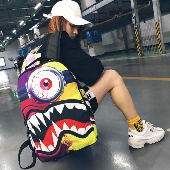 Cyclopia monster backpack Sprayground design daypack Shark mouth schoolbag Spray ground rucksack Sport school bag Outdoor day pack