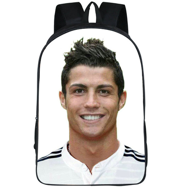 Football fans backpack Cristiano Ronaldo daypack Soccer cr7 picture schoolbag Quality rucksack Sport school bag Outdoor day pack