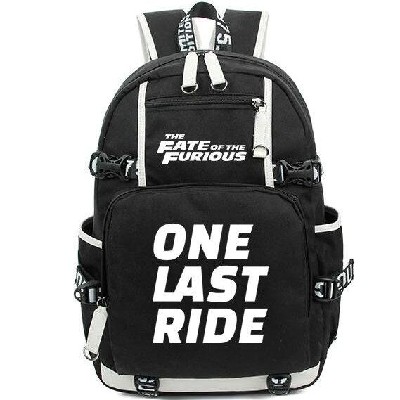 Fast Furious backpack One last ride daypack The fate schoolbag Leisure rucksack Sport school bag Outdoor day pack