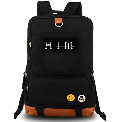 Love metal backpack His Infernal Majesty daypack Him rock band music schoolbag Laptop rucksack Canvas school bag Outdoor day pack