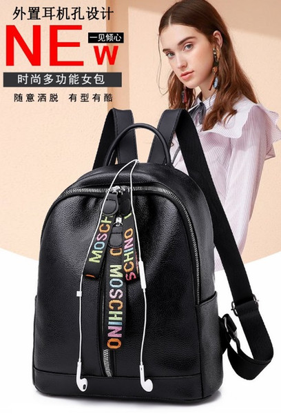 2019 new women comfortable fashion Shoulder backpack handbag wallet shoulder travel school pu storage bag Girls Bags Female