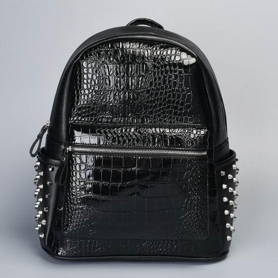 Fashion Alligator Backpack Rivet Bags Casual Men Brand Designer 1 Bag New Bags Unisex Sports Outdoor Travel Backpacks #H810 High Quality