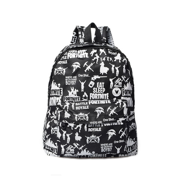 Fortnite Battle Royale Backpack Unisex School Shoulder Bags Black Printing Backpack Fortnight Teenager Students Bag Travel Casual OWSBA0942