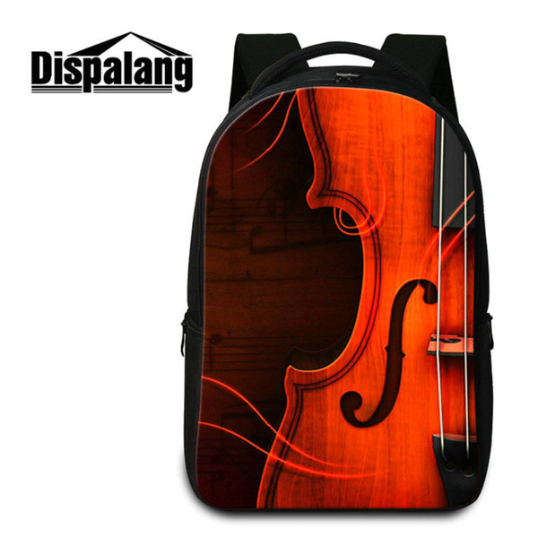 New Fashion School Backpack For College Student Violin Pattern Laptop Bag For Notebook High Quality Schoolbags Women Men's Outdoor Knapsack