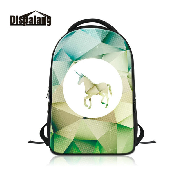 Women Men Large Laptop Backpack Diamond Unicorn Pattern School Bags For Teenagers Geometric Print Mochilas Girls Boys Bookbags Rucksack Pack
