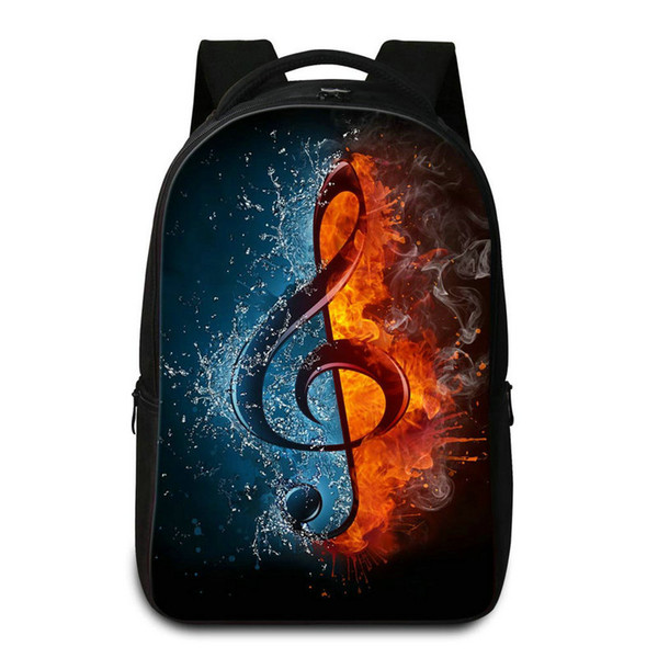 Large Capacity Laptop Backpack For College Students Musical Note Printing School Bags For Teenagers Women Men Hip Hop Rucksack Mochilas Pack