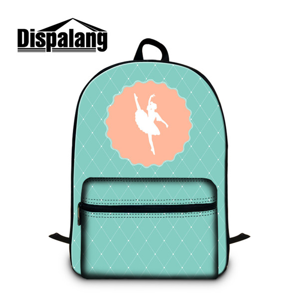 Cute Backpack for Teenager Girls Middlle School Students Bookbag Lightweight Mochilas Ballet Printing Women Rucksack for Laptop 14 inch Kids