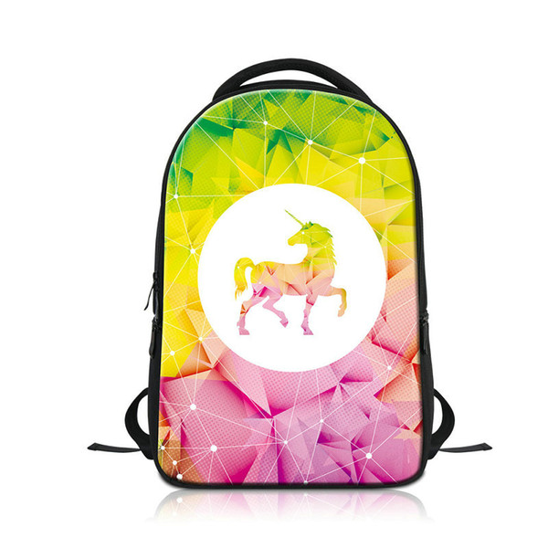 Large Capacity Backpacks For Laptop Diamond Patterns Unicorn Rucksack For Teenage Girls Boys Men's Travel Bag Children Schoolbags Wholesale