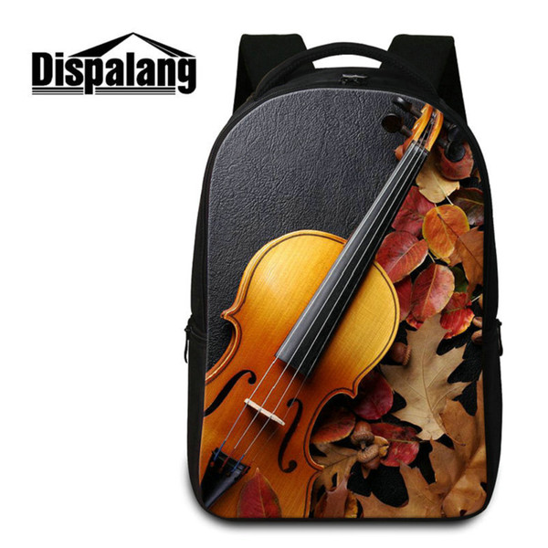 Men's Laptop Bag Backpack Novelty Design Violin Mochila For 14 Inch Notebook Computer Bags Multifuntional Rucksack School Bags For Students