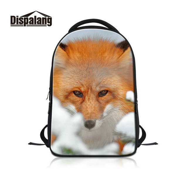 Customized Casual Business Trip Laptop Backpacks Fox Print Students Back Pack School Bags Laptops Shoulder Bag With Computer Holder