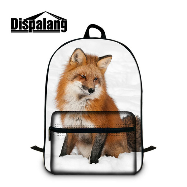 Animals Fox School Backpacks For Junior School Children College Adults Men Women Book bag Shoulder Rucksack With Laptop Pocket 15.5 Inch