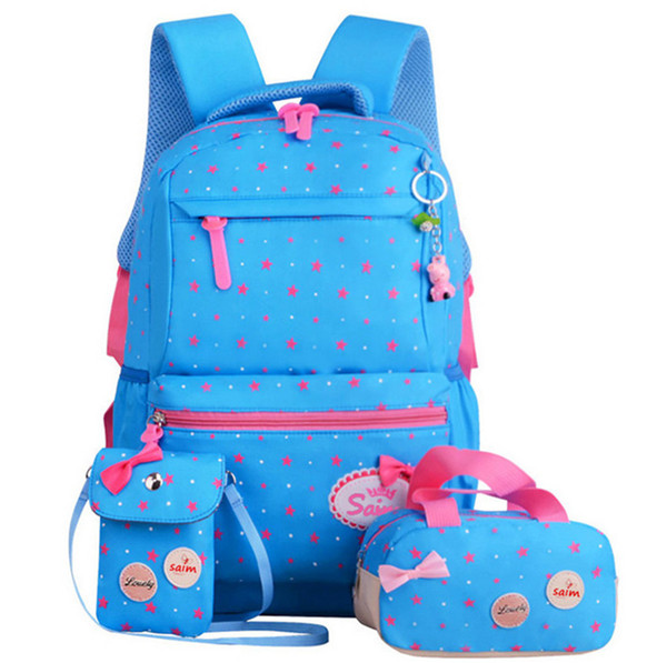 Canvas Casual Student Backpack A Backpack With A Star Print Bags For Kids Products School Bags 3 In 1