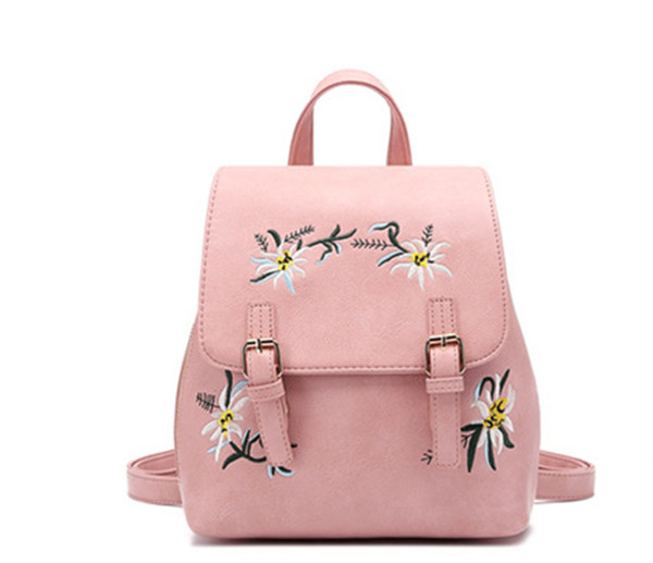 Embroidery Backpack Women Girls School Bag Fashion Backpack 2019