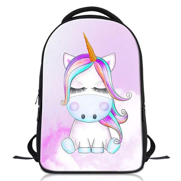 Unicorn Printed School Backpacks For 14 Inch Laptop College Students School Bags Large Capacity Custom Bagpack Animal Women's Shoulder Bags