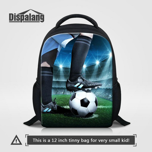 Hot Sale 3D Printing Soccer Football Pattern School Backpack For Kindergarten 12 Inch Small Mochila Infantil Fashion Basketball Rucksack Sac