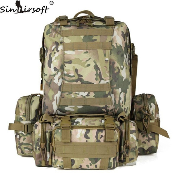 SINAIRSOFT 50L Molle Backpack Tactics Male Military backpack High capacity Assault Travel Military Rucksacks Backpacks Army Bag LY0017