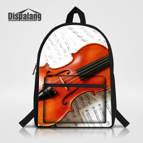 Violin Printing School Backpack For Teenage Girls Boys Women Men Outdoor Business Canvas Laptop Bag Rucksack Children Daily Daypack Bagpacks