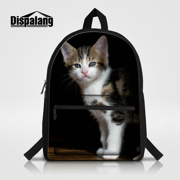 Canvas School Bag For Women Animal Cat Printing Ladies Travel Shoulder Bags Bagpack Mochila Girl Knapsack Laptop Backpack For Teenagers Pack