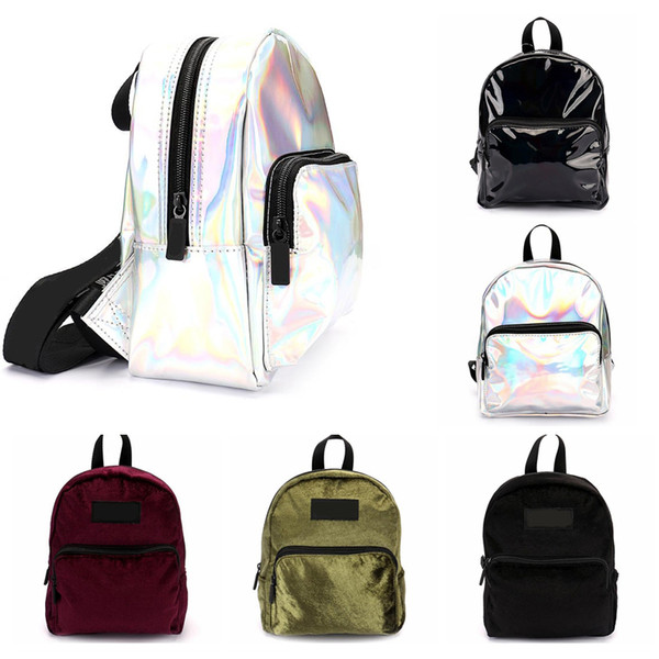 Pink Letter Backpack Outdoor Sports Travel Teenager shoulder bag casual school Laser Transparent Mini backpack 5 colors