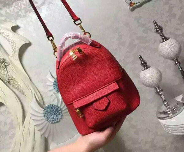 2019 water ripple red mini women bag famous designers handbags backpack women's Shoulder bag chain backpacks imitation bran