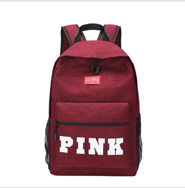 2018 fashion and Love Pink Backpack pink letter Bag Teenager Students Unisex School Book Bags Sports Travel Laptop Bag