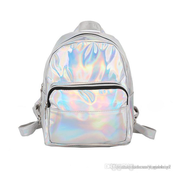 Laser shoulder bag 2018 Korean version of the style wild wild tide girls cute backpack new glossy bag